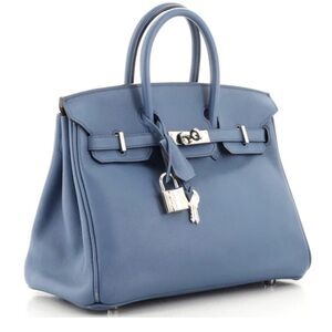 Hermes Birkin 25 Blue Agate X stamp (2016) preloved Swift with PHW 🤍